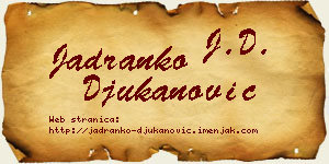 Jadranko Đukanović vizit kartica
